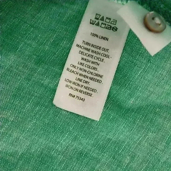 Sigrid Olsen Green Long Linen Shirt - Picture 6 of 7